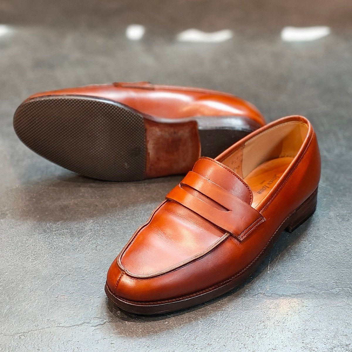 希少 【JOHN LOBB】ジョンロブ キャンパス PARISロゴ ローファー カーフ BROWN サイズ UK6.5E 315ラスト