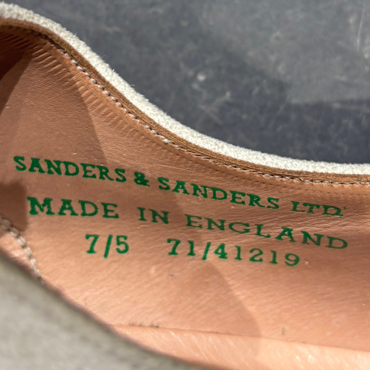 【SANDERS】サンダース  ホワイトバックス 70年代 プレーントゥ  スエード ホワイト サイズ UK7