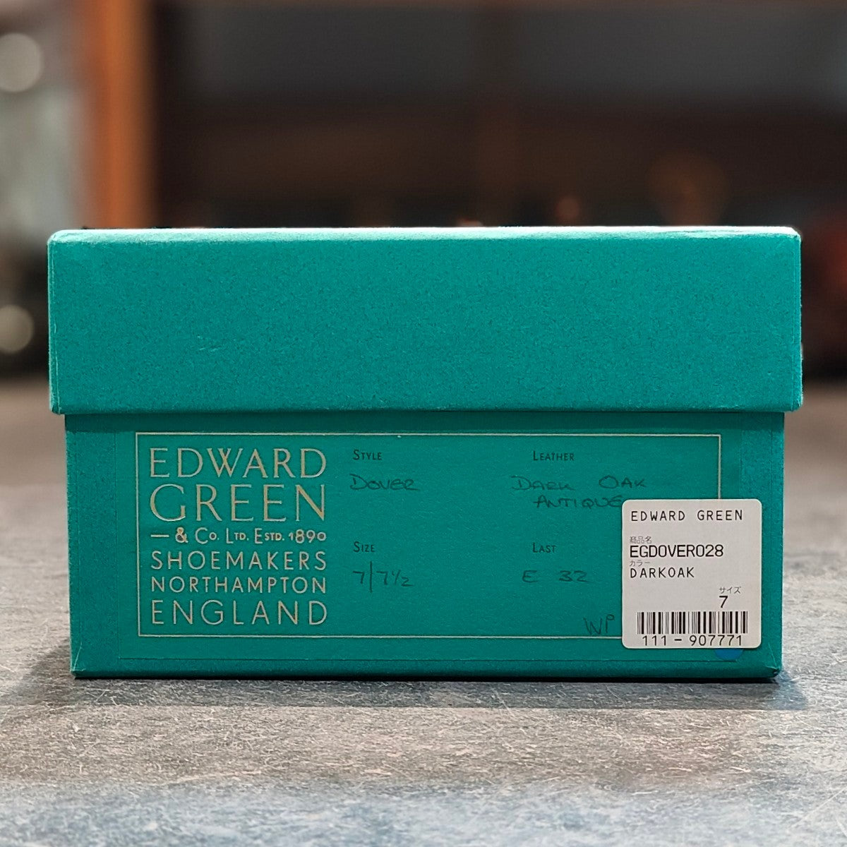使用数回 【EDWARD GREEN】エドワードグリーン ドーバー Uチップ カーフ ダークオークアンティーク サイズ UK7E 32ラスト 参考定価￥308,000-
