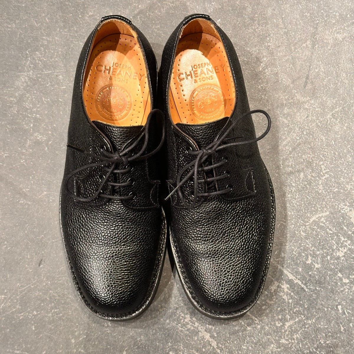 極美品【JOSEPH CHEANEY】ジョセフチーニー 4436 マルバーンC グレインレザー ブラック サイズUK7