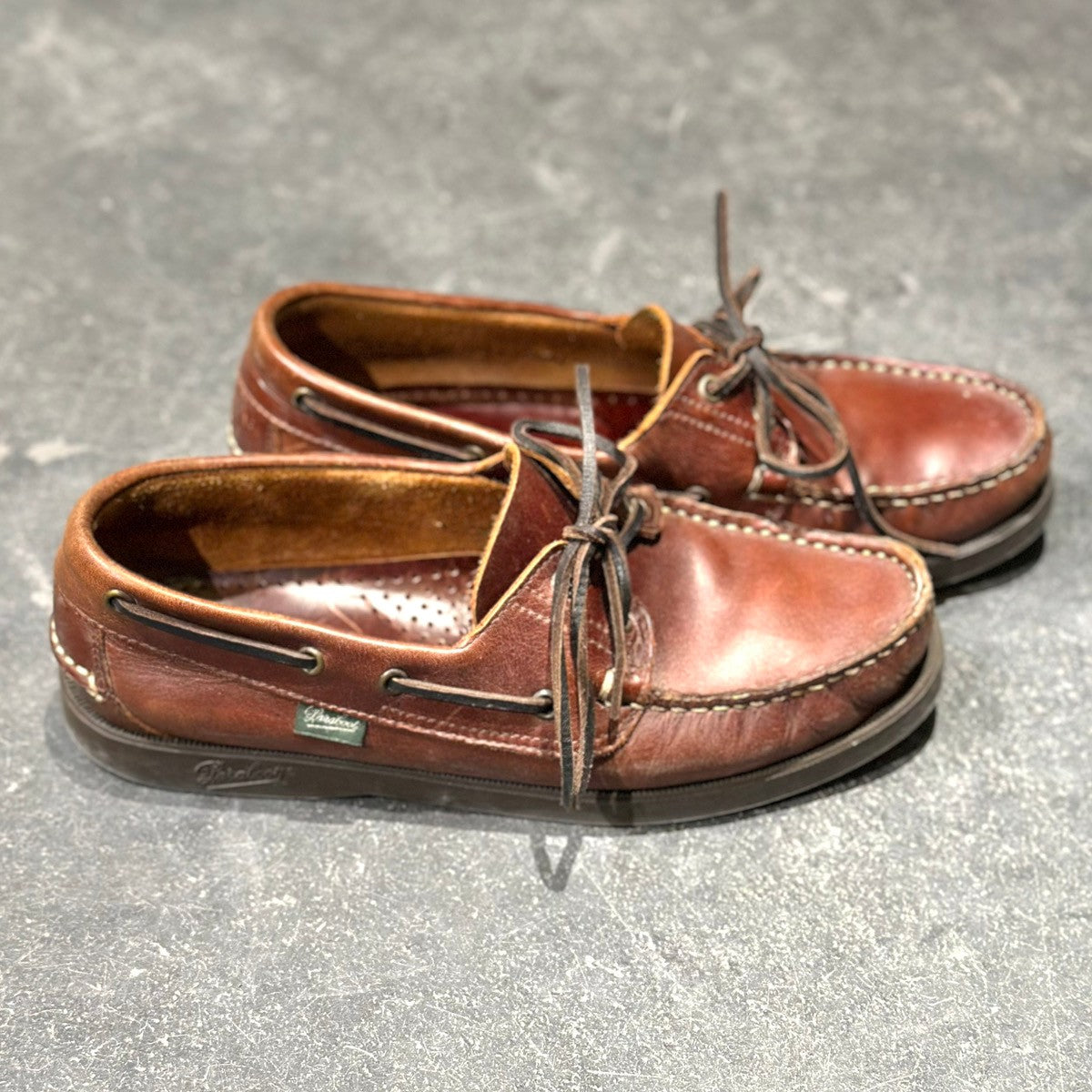 美品【PARABOOT】パラブーツ バース デッキシューズ カーフ ブラウン サイズ5.5