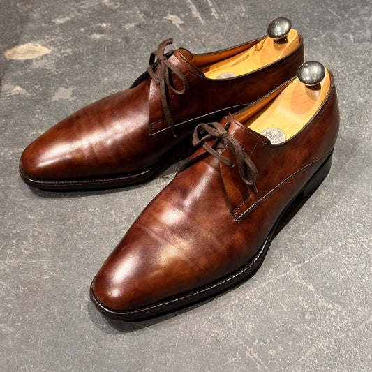 美品【JOHNLIBB】ジョンロブ ルフィールド  Vフロント ダービー プレステージライン カーフ ブラウン サイズ UK8E 8000ラスト