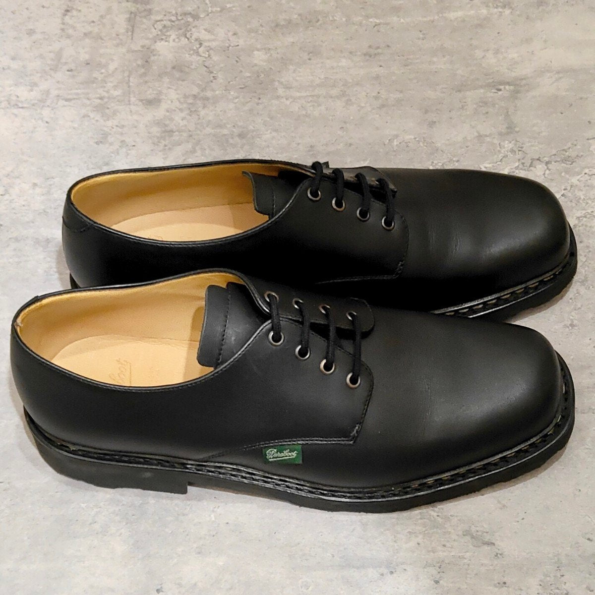 極美品【Paraboot】パラブーツ キャッスル プレーントゥ カーフ ブラック サイズUK9