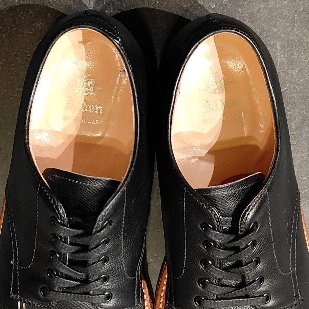 極美品【ALDEN】オールデン 43187 モックトゥオックスフォード アルパインカーフ ブラック サイズUS8D トゥルーバランスラスト