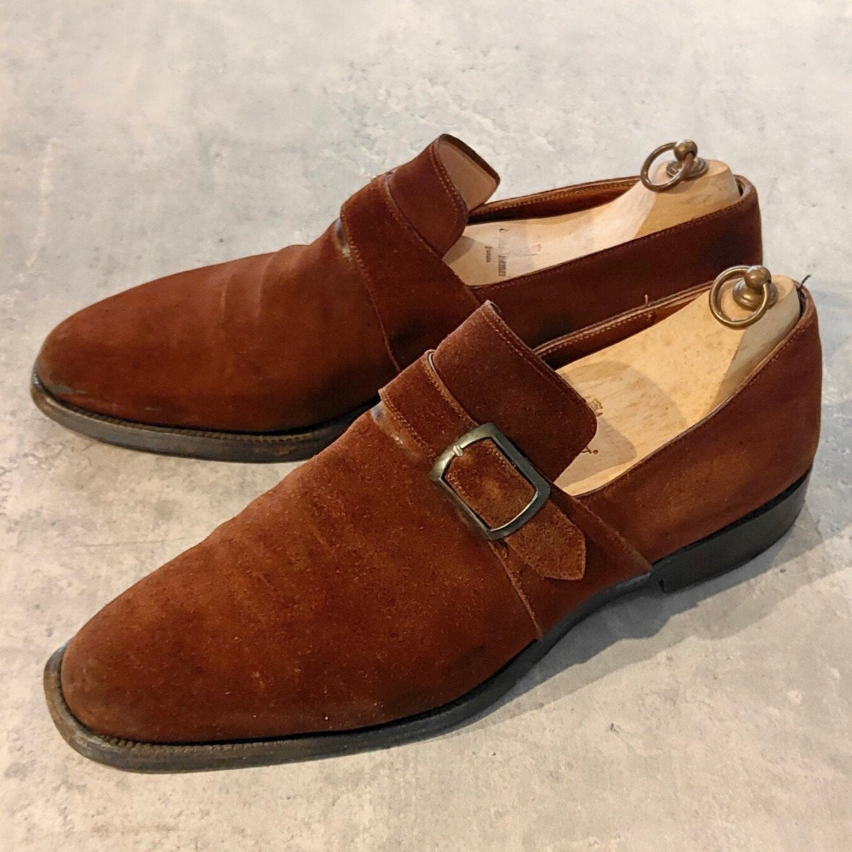 【Stefano Bemer】ステファノベーメル  シングルモンク スエード ブラウン サイズUK7