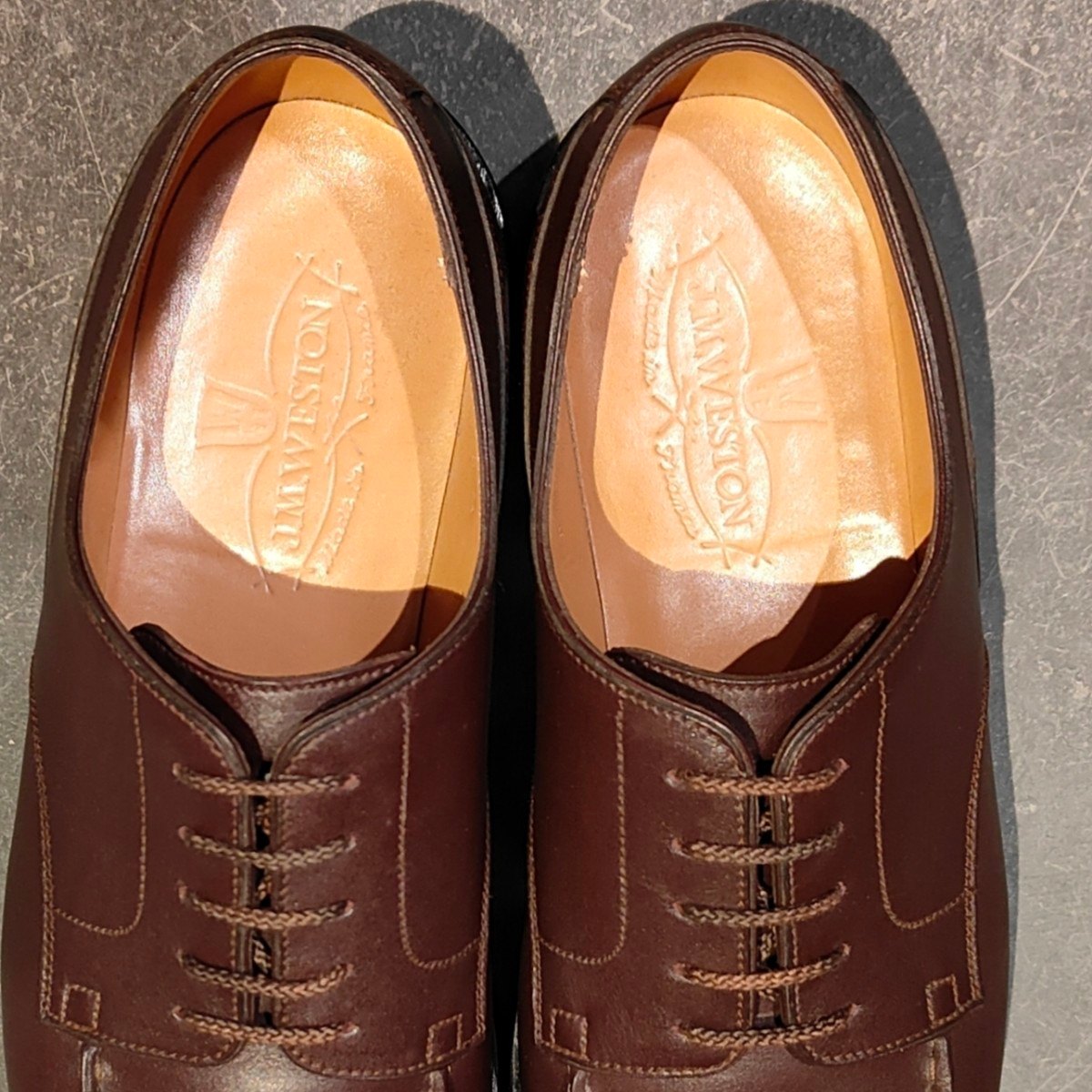 美品【J.M.WESTON】ジェイエムウエストン 641 ゴルフ Uチップ カーフ ダークブラウン サイズUK6.5D 31ラスト