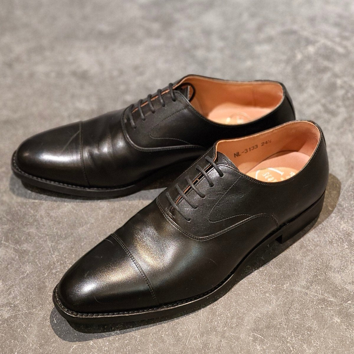 極美品【SCOTCH GRAIN】スコッチグレイン 3133 ストレートチップ カーフ ブラック サイズ 24.5