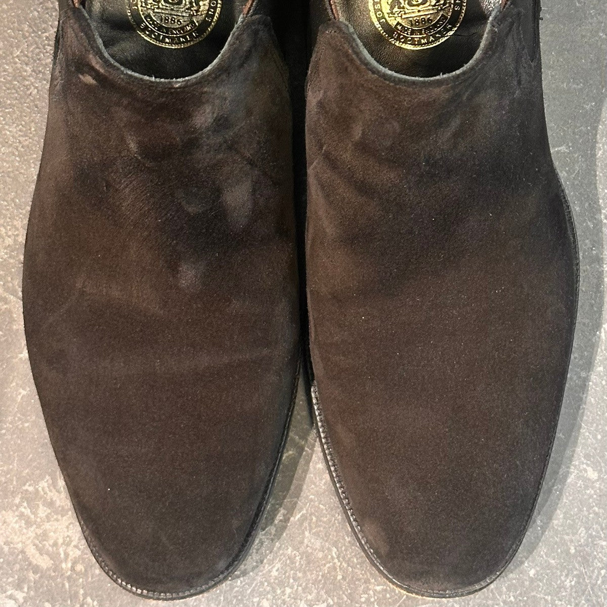 【JOSEPH CHEANEY】ジョセフチーニー FAWKES サイドゴアブーツ スエード ブラック サイズUK6.5