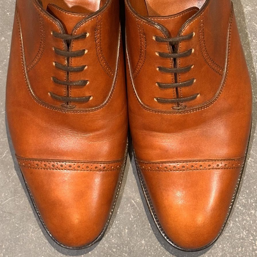 【JOHN LOBB】ジョンロブ レザーシューズ フィリップ2 パンチドキャップトゥ カーフ 7000ラスト ブラウン メンズ サイズUK6E Philip II