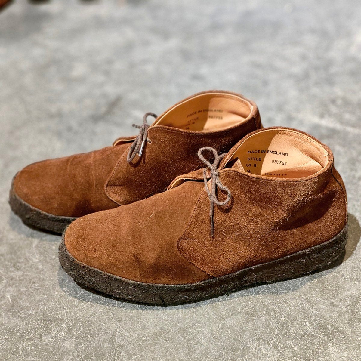 【SANDERS】サンダース ブリュット チャッカブーツ 9877SS  スエード ブラウン サイズUK8