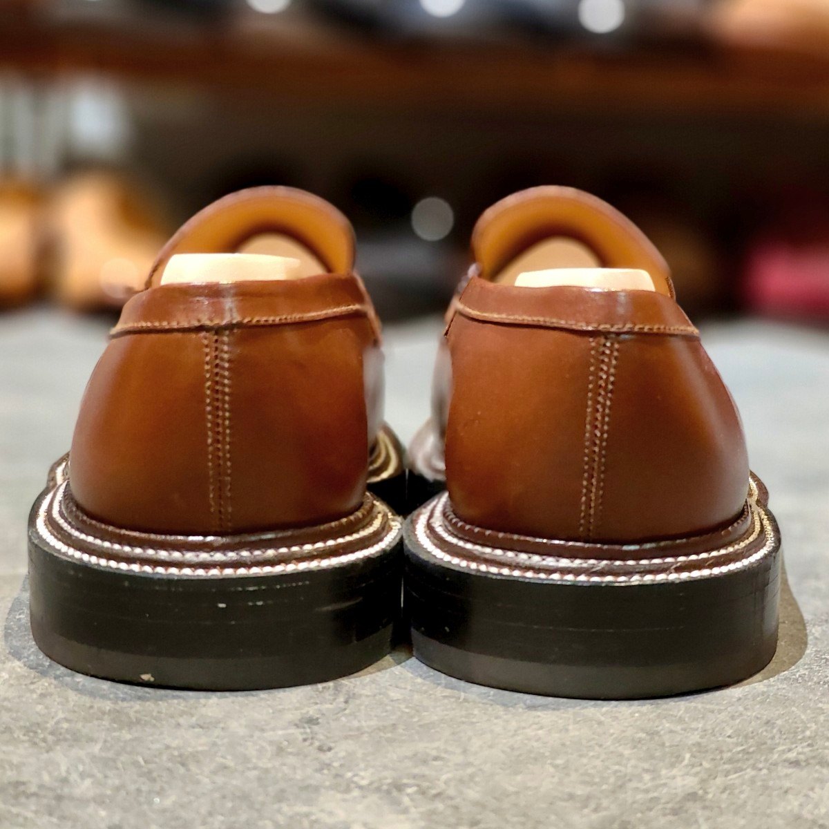 使用数回【J.M.WESTON】ジェイエムウエストン 385 トリプルソール ローファー ボックスカーフ タンブラウン サイズ U6.5D 41ラスト 参考定価￥198,000-