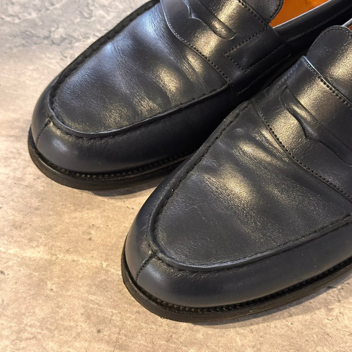 【J.M.WESTON】ジェイエムウエストン 180 シグニチャーローファー ボックスカーフ ブルー サイズUK7.5C 41ラスト