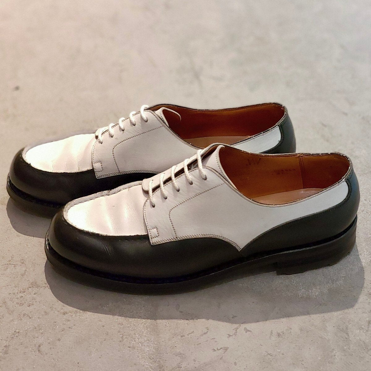 【J.M.WESTON】ジェイエムウエストン ウエストンヴィンテージ 641 ゴルフ Uチップ ボックスカーフ ブラックホワイト サイズ UK8C 31ラスト