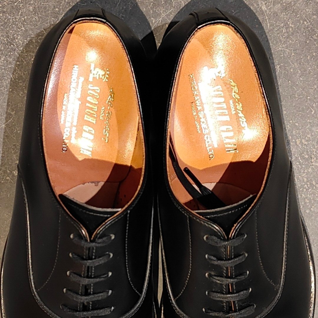 極美品【SCOTCH GRAIN】スコッチグレイン 946 インペリアル ストレートチップ カーフ ブラック サイズ 24.0 参考定価￥66,000-
