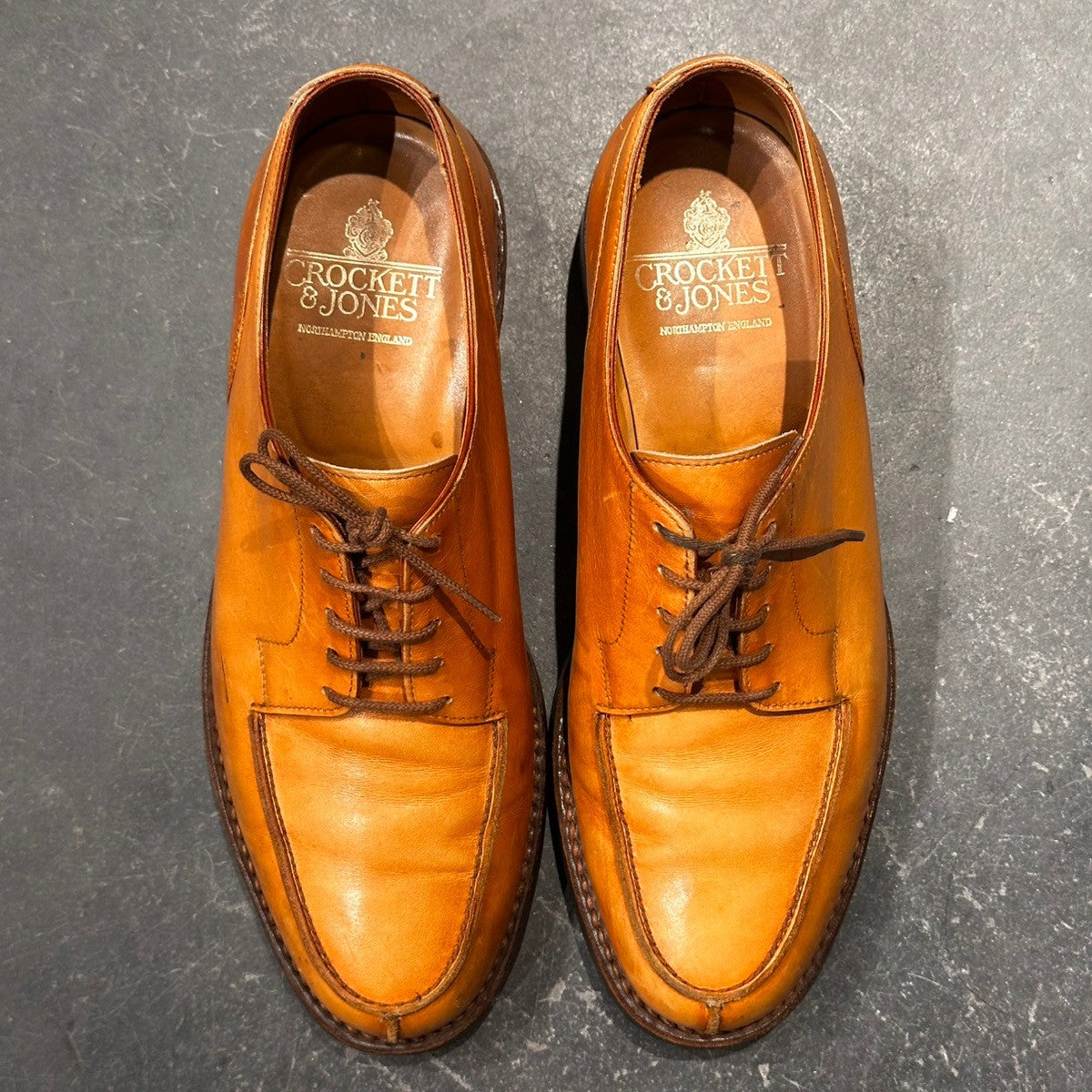 【CROCKETT&JONES】クロケット&ジョーンズ Uチップ モールトン カーフ ライトブラウン サイズ6.5 292ラスト