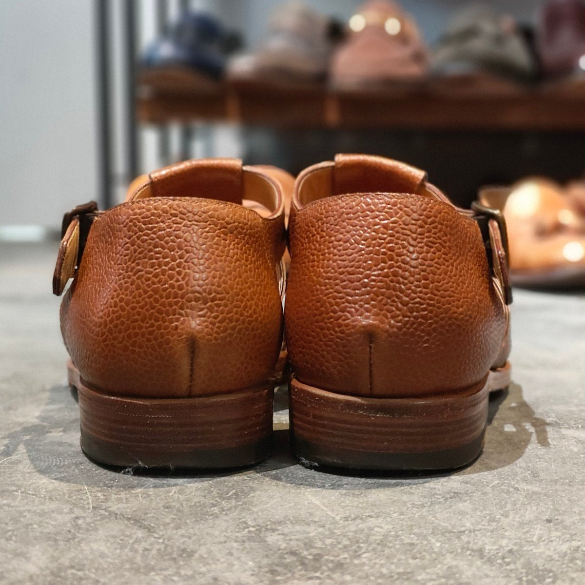 【F.lli Giacometti】フラテッリ ジャコメッティ FG166 グルカサンダル グレインレザー ブラウン サイズ42.5 ラスト
