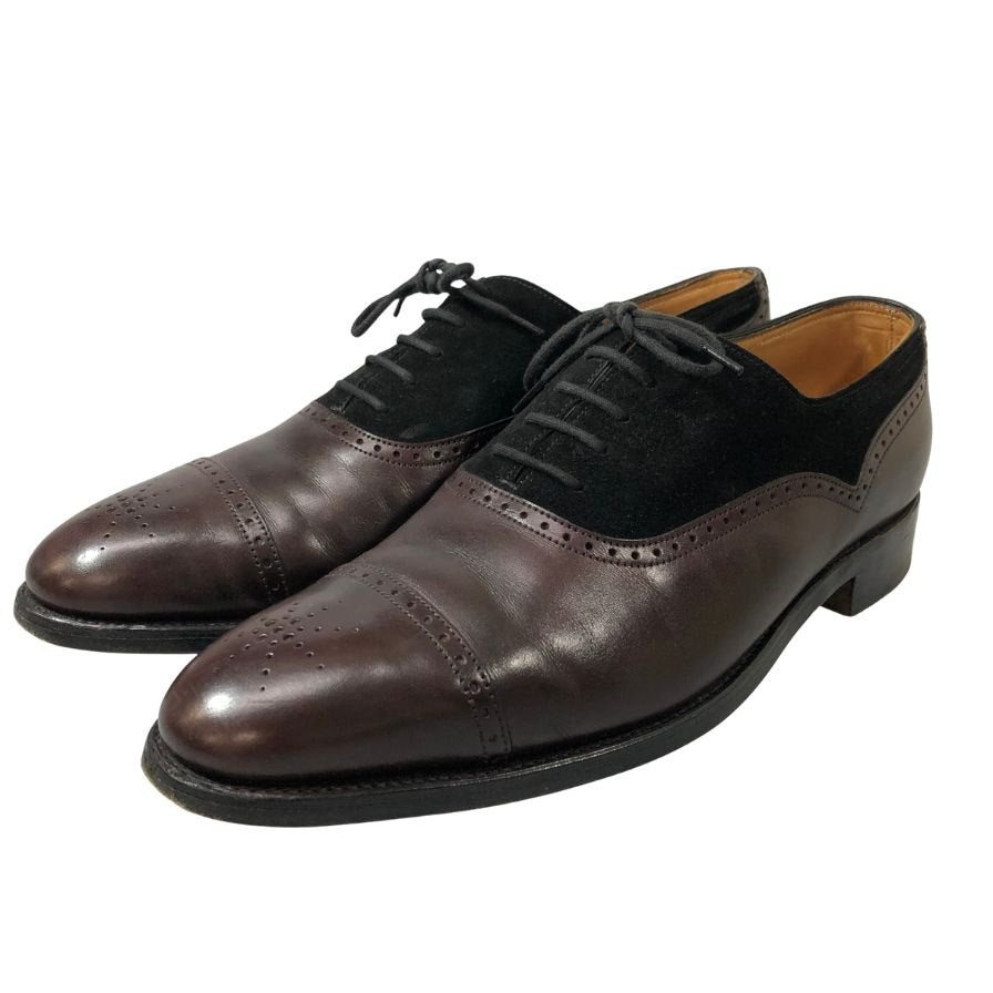 【JOHN LOBB】ジョンロブ レザーシューズ  トウチェスター カーフ×スエード コンビ ラスト7000 メンズ サイズ7D ブラウン TOWCESTER