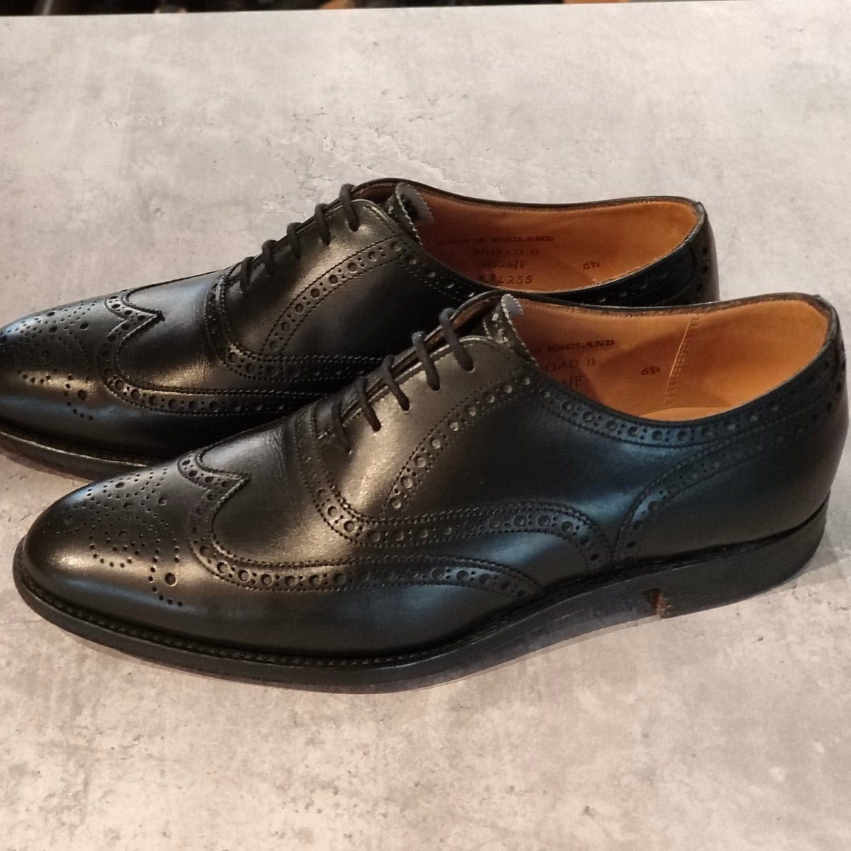 美品【JOSEPH CHEANEY】ジョセフチーニー ブロード2 ウイングチップ カーフ ブラック サイズUK6.5