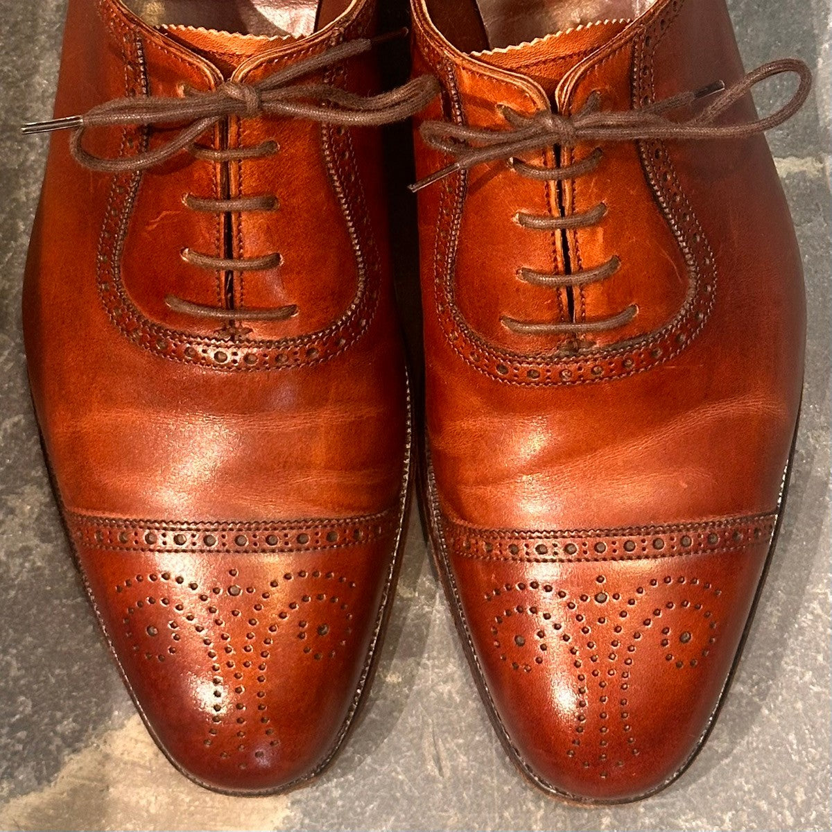 【Crockett&Jones】クロケット&ジョーンズ アルビオン セミブローグ カーフ ブラウン サイズUK7E 367ラスト