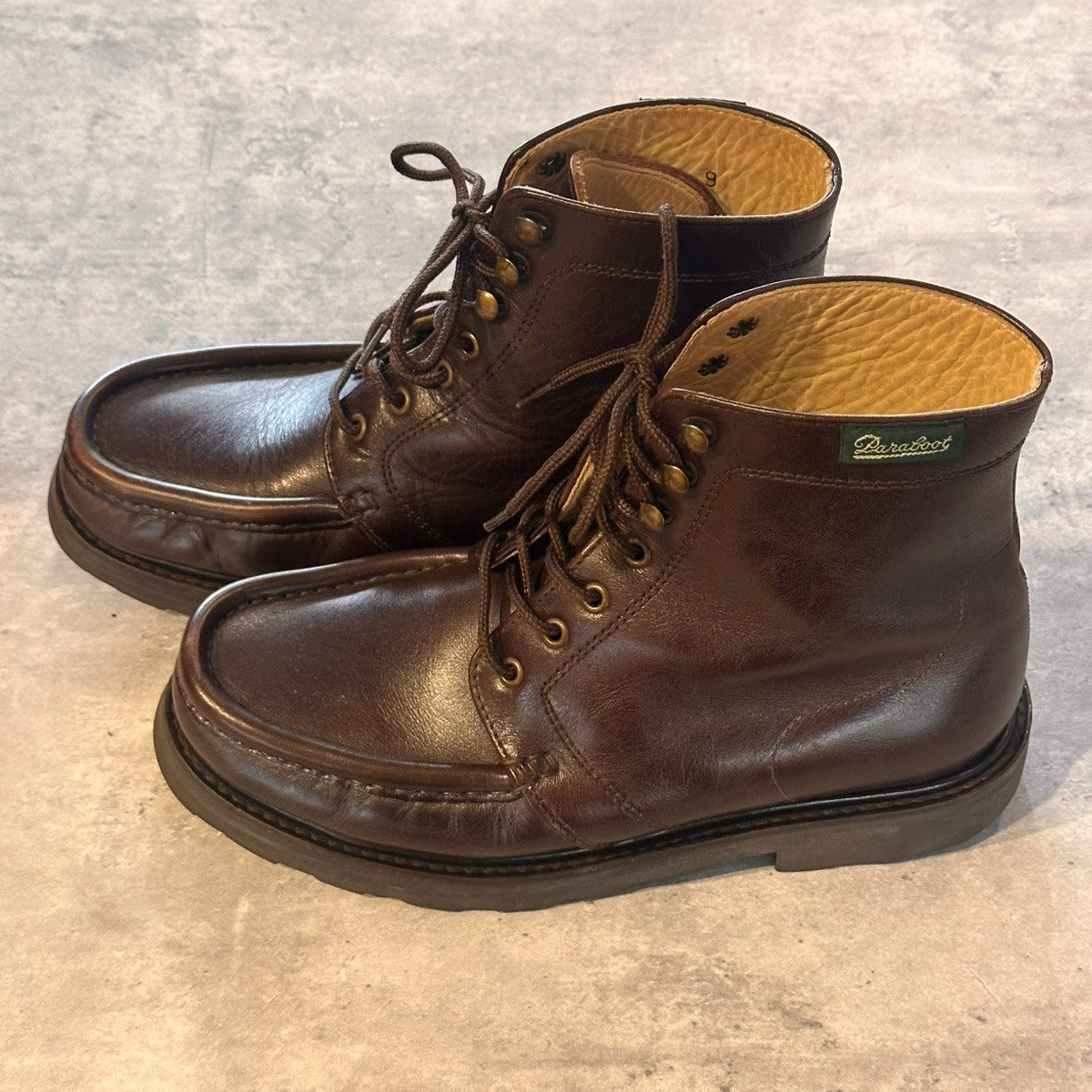 希少【PARABOOT】パラブーツ ヴィッテル2 デカタグ Uチップ ブーツ カーフ ブラウン サイズUK9