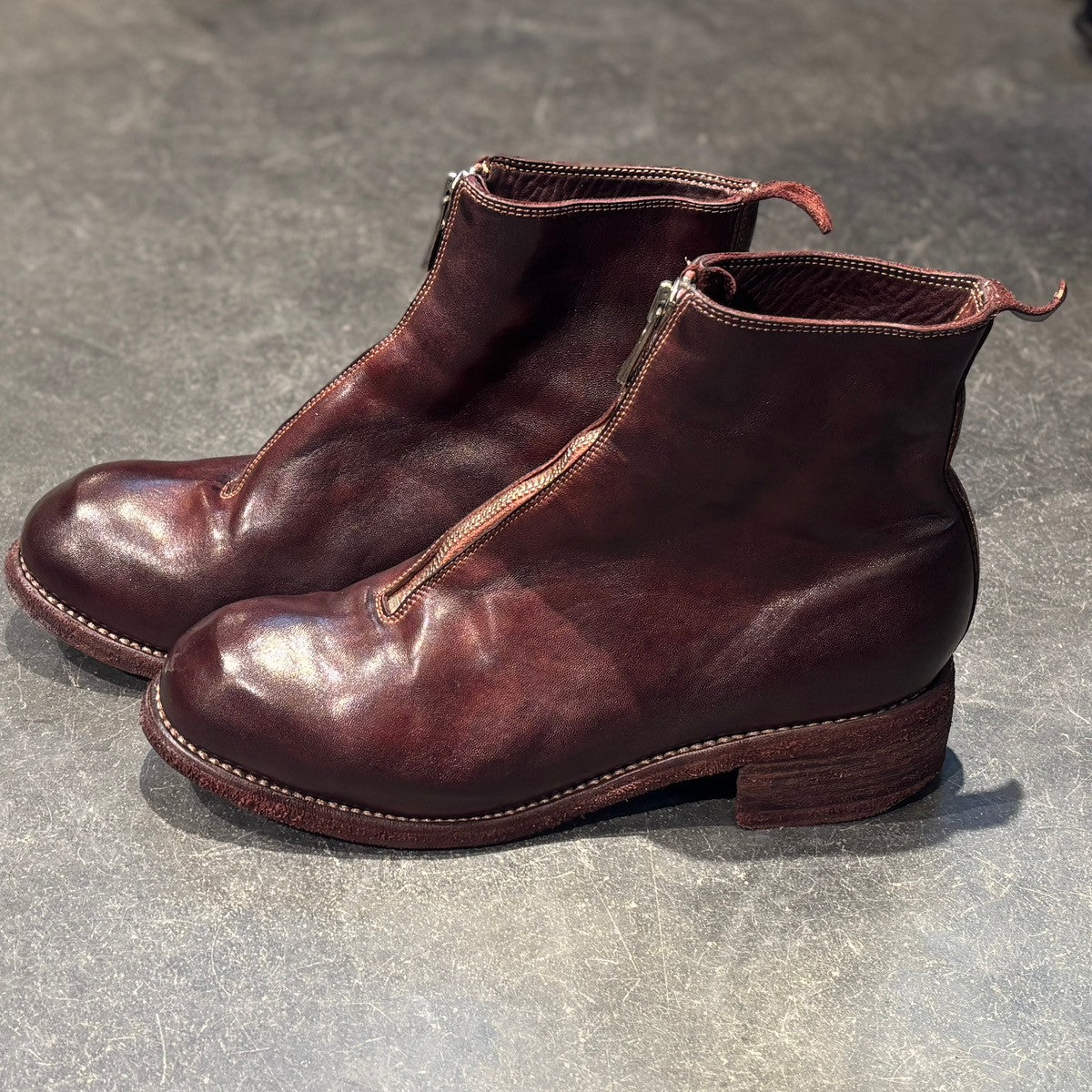 【GUIDI】グイディ レザーブーツ PL1 フロントジップブーツ ブーツ ホースレザー ブラウン サイズ 41