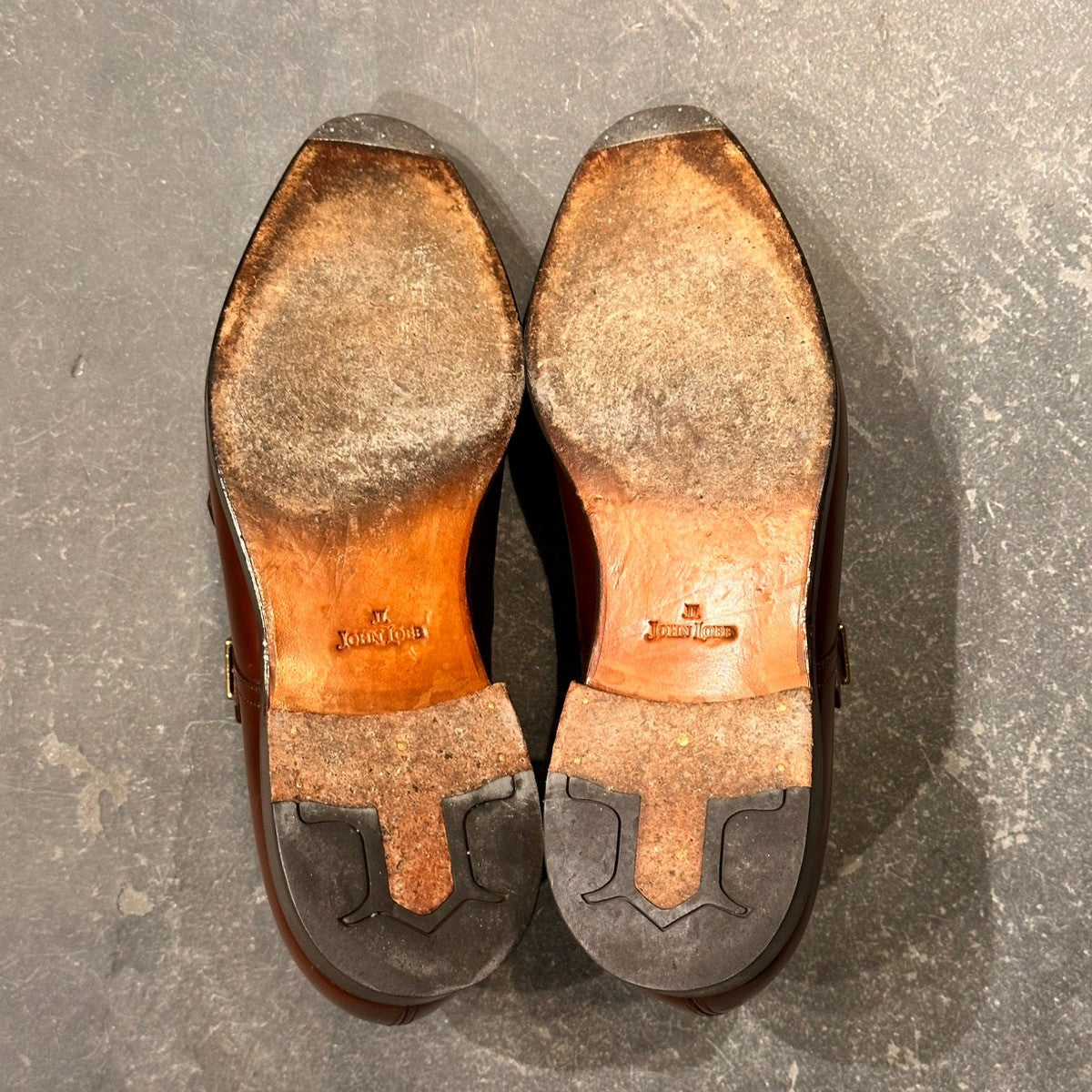 美品【JOHN LOBB】ジョンロブ ウィリアム ダブルモンク カーフ ブラウン サイズUK6E 9795Rラスト