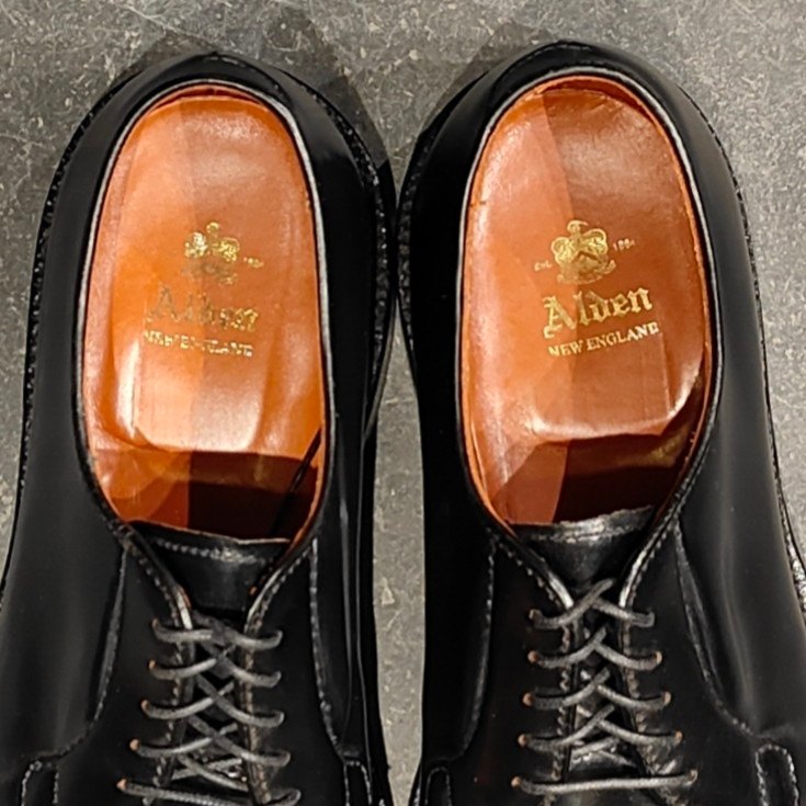 使用数回【ALDEN】オールデン 9901 プレーントゥ コードバン ブラック サイズ US9D バリーラスト 参考定価￥220,000-