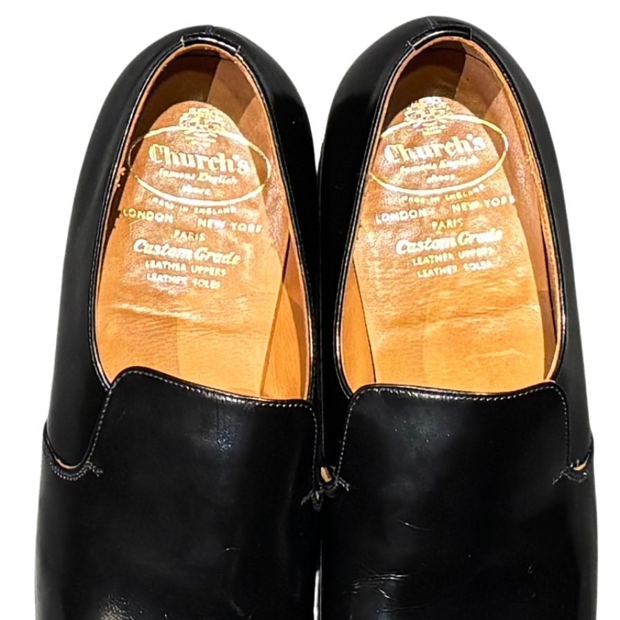 黒レザー スリッポンドレスシューズ　Church's Church's】チャーチ スリッポン ブラック（黒） サイズ 6.5