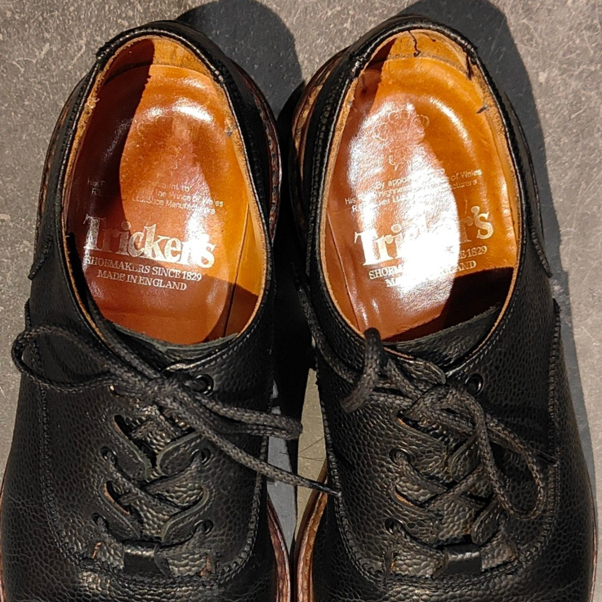 美品【Tricker’s】トリッカーズ M7659 ギリー グレインレザー ブラック サイズUK7.5