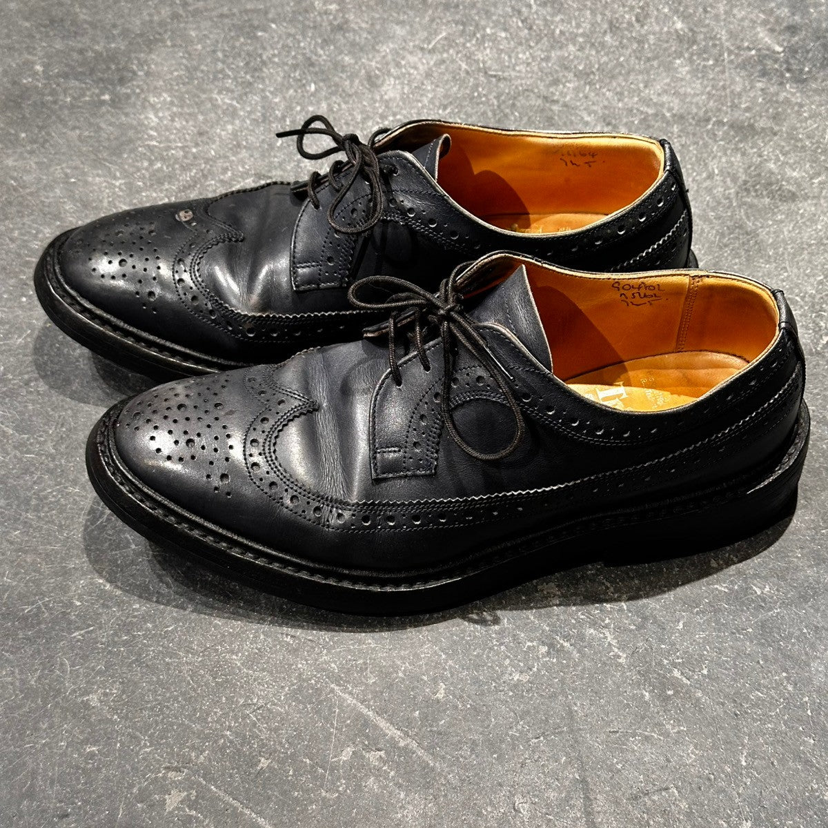 希少!!WilkinsonUSAレリック! Tricker's】トリッカーズ ロングウイングチップ M5164 カーフ ネイビー