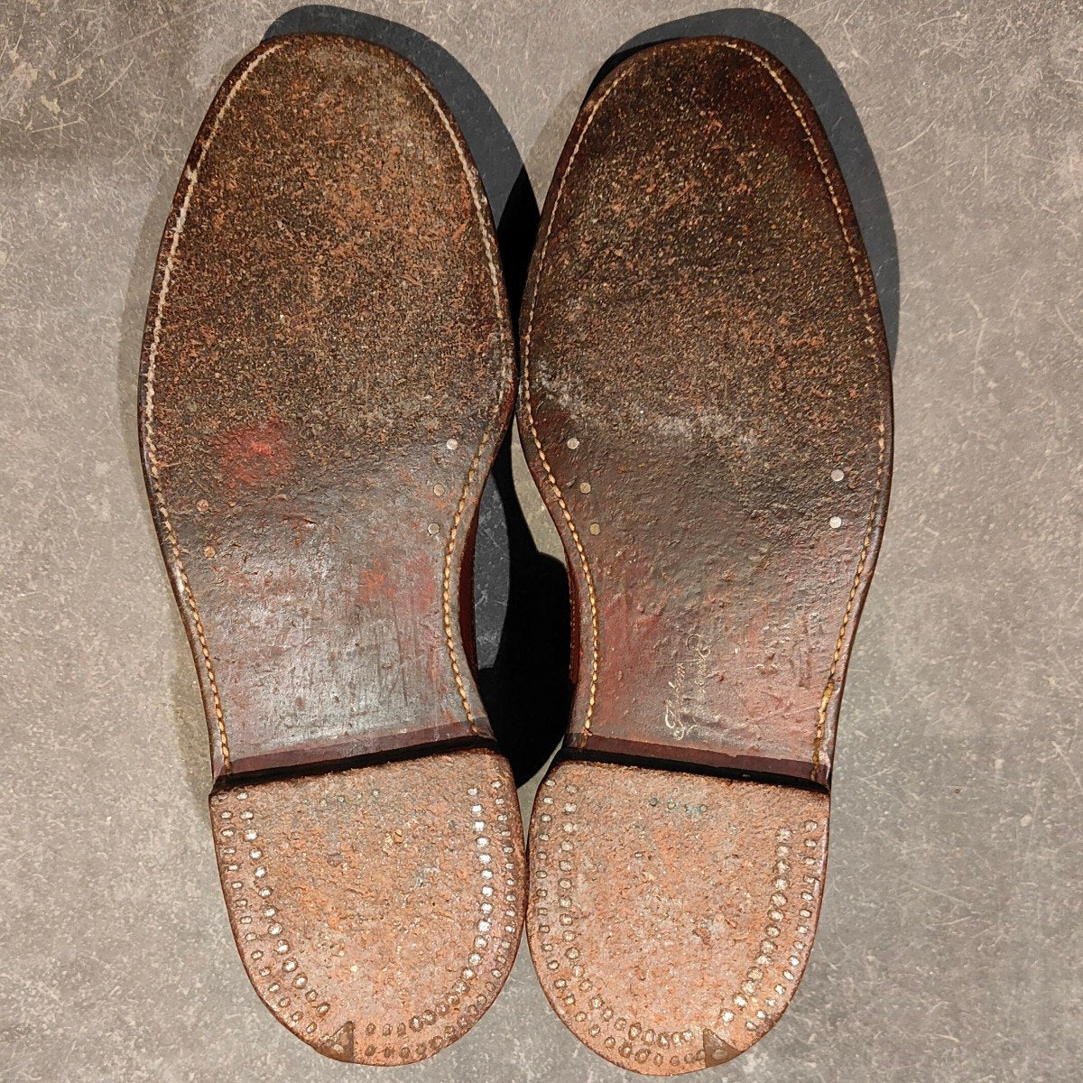希少【FLORSHEIM】フローシャイム ケンムーア 筆記体ロゴ 緑枠 ウイングチップ グレインレザー ブラウン サイズ US8.5C