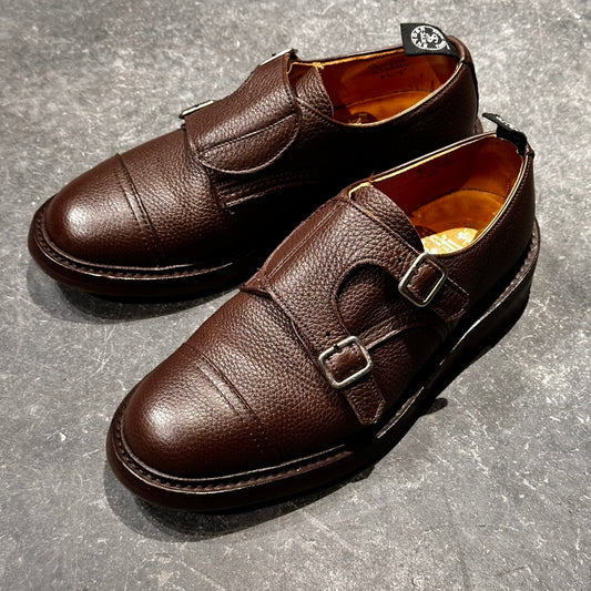 希少【Tricker’s】トリッカーズ TODD SNYDER別注 M7634 ダブルモンク グレインレザー ブラウン サイズUK6.5