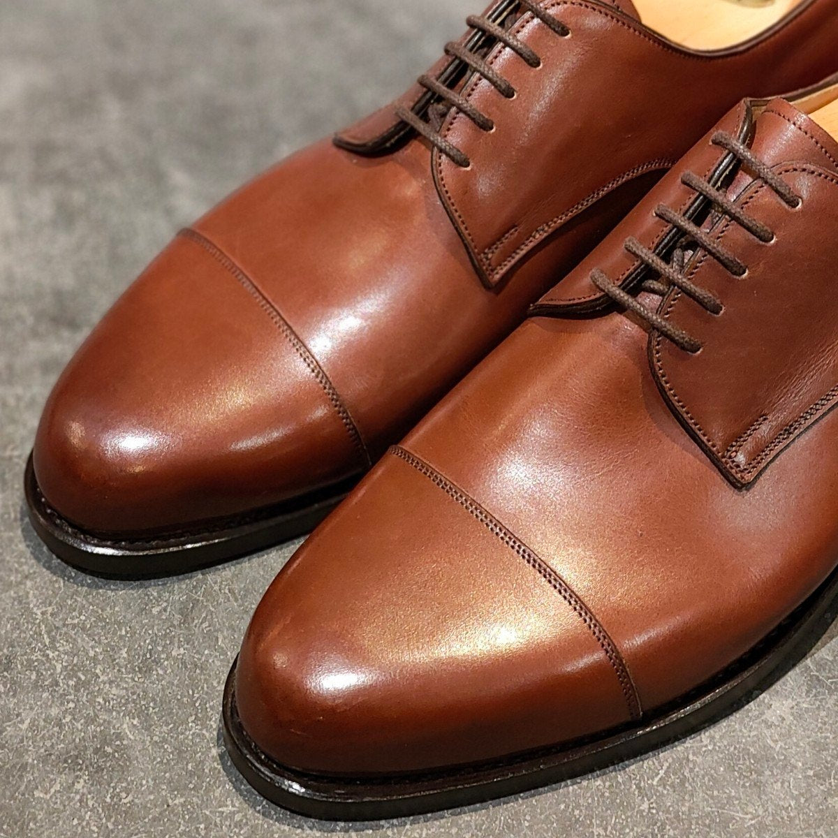 新品未使用【VASS】ヴァーシュ ストレートチップ ダービー カーフ ブラウン サイズ43