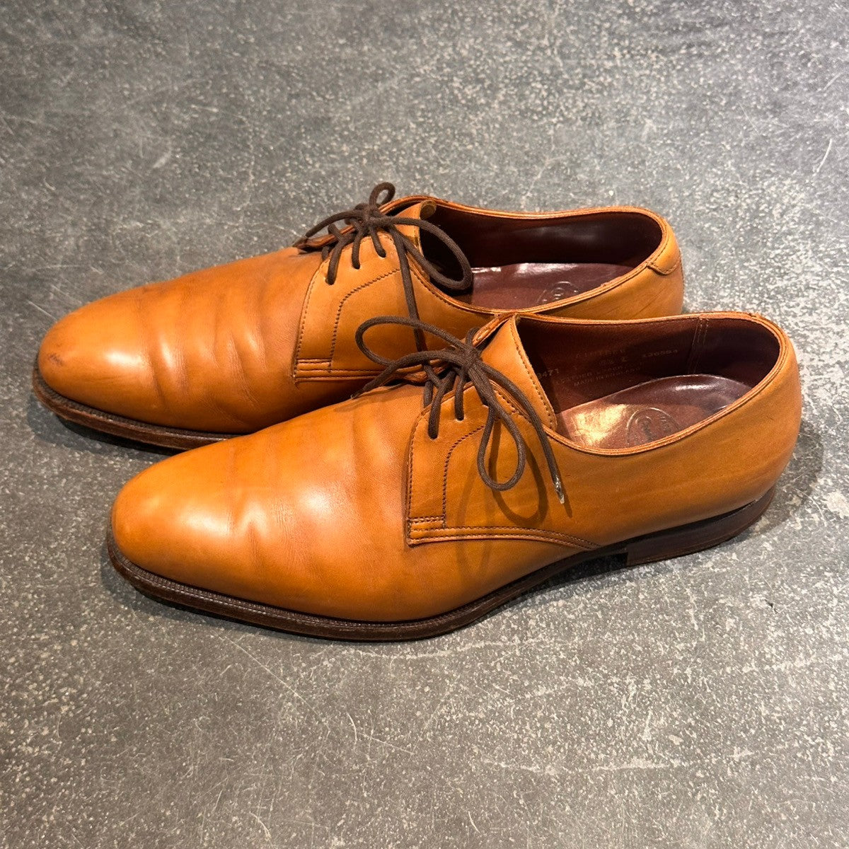 【CROCKETT&JONES】クロケット＆ジョーンズ エイントリー プレーントゥ カーフ ライトブラウン サイズUK6.5E