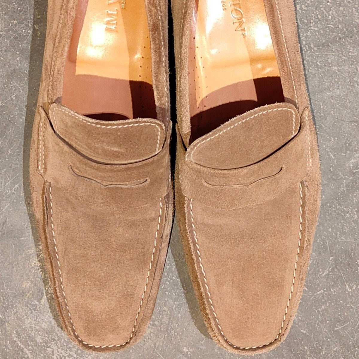 使用数回【J.M.WESTON】ジェイエムウエストン 625 ローファー スエード ベージュ サイズUK7.5D