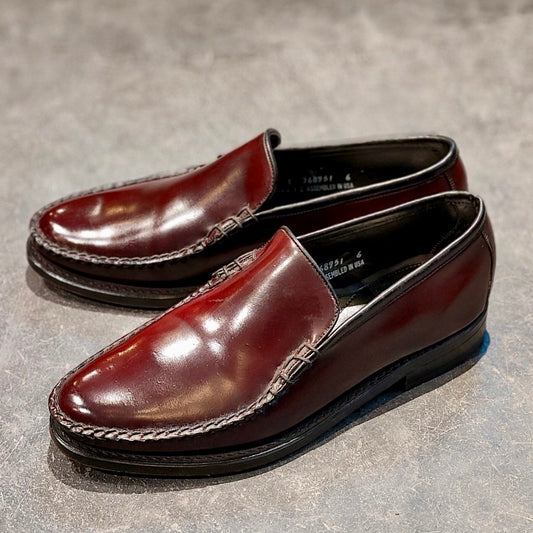 希少 使用数回【FLORSHEIM】フローシャイム YUMA コブラヴァンプ ローファー コードバン バーガンディ USA製 サイズ US8