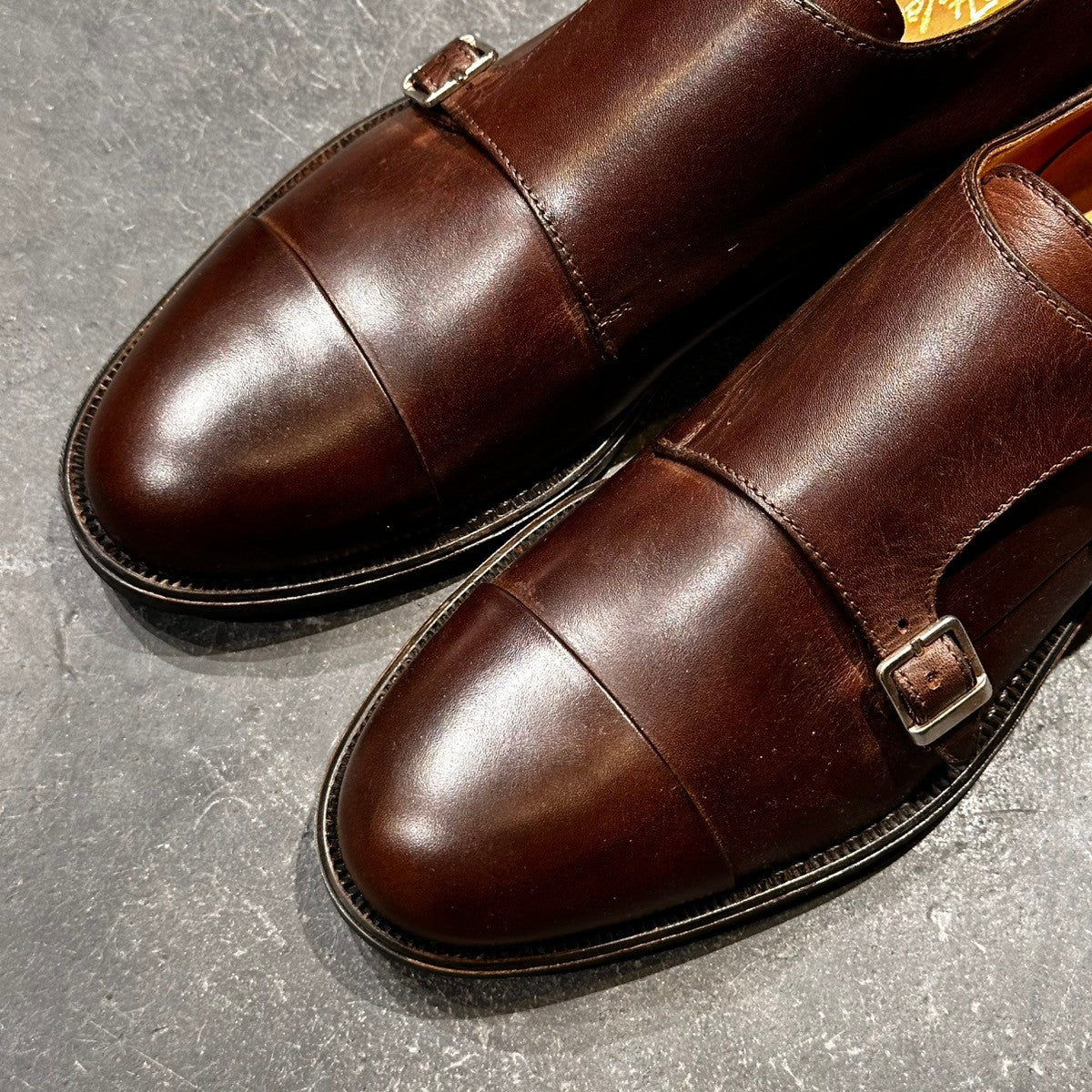 未使用品【Stefano Branchini】ステファノブランキーニ ST181 ダブルモンクストラップ カーフ ブラウン サイズ42