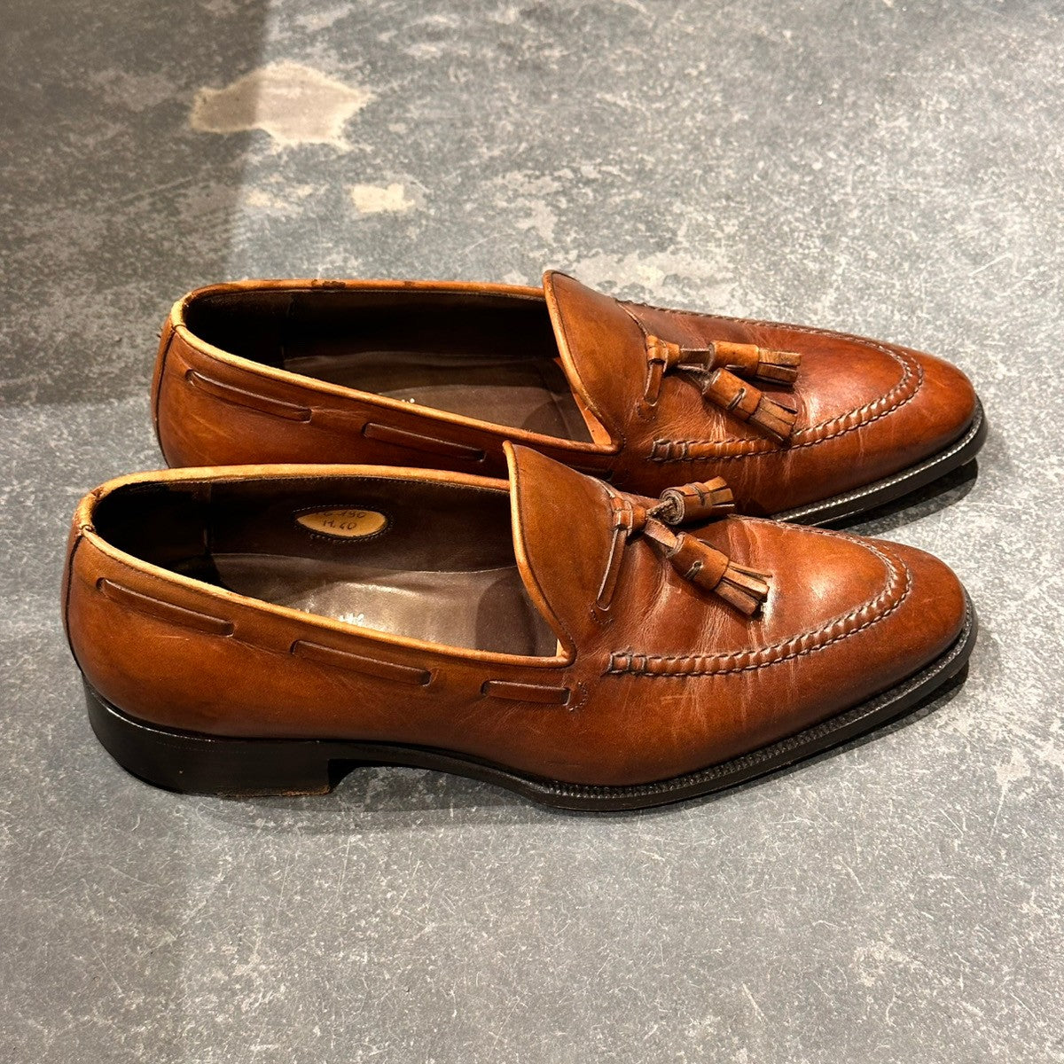 【F.lli Giacometti】フラテッリ ジャコメッティ FG190 タッセルローファー カーフ ブラウン サイズ40