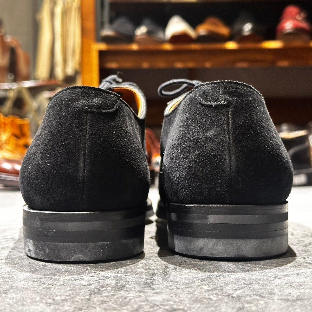 未使用品【CROCKETT&JONES】クロケット＆ジョーンズ SUTTON プレーントゥ スエード ブラック サイズUK7.5E 348ラスト