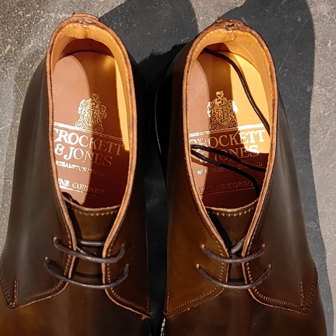 希少 新品未使用【CROCKETT&JONES】クロケット&ジョーンズ チャートシー チャッカブーツ コードバン ダークブラウン サイズUK7E 224ラスト