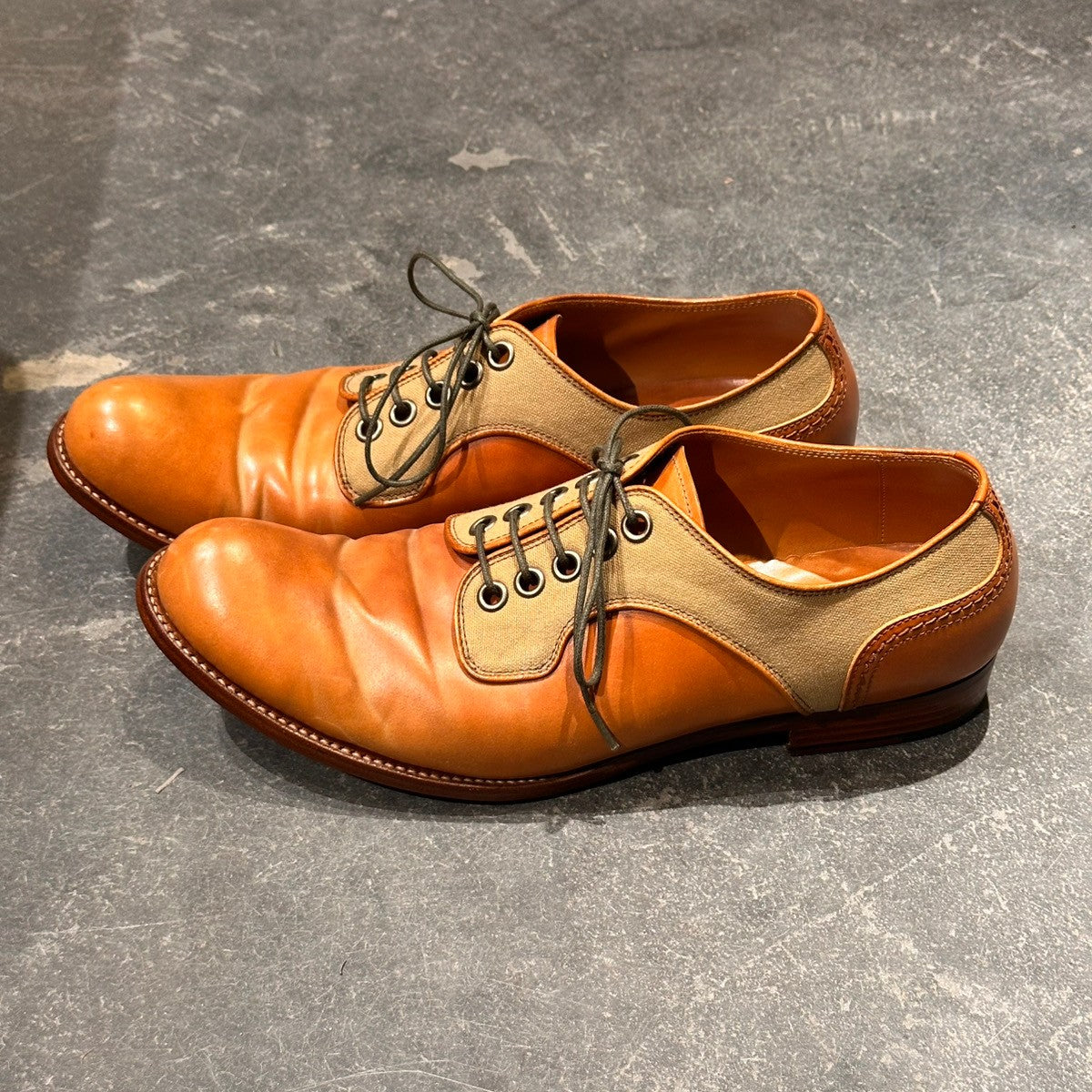 chausser】ショセ C740 プレーントゥ サドルシューズ コンビ