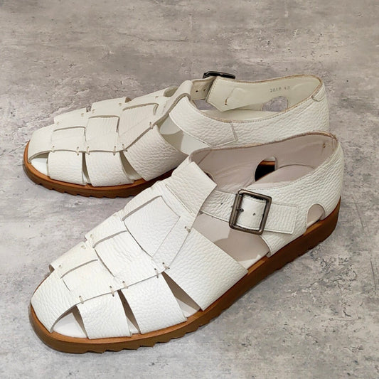 美品【Paraboot】パラブーツ パシフィック グルカサンダル グレインレザー ホワイト サイズ42