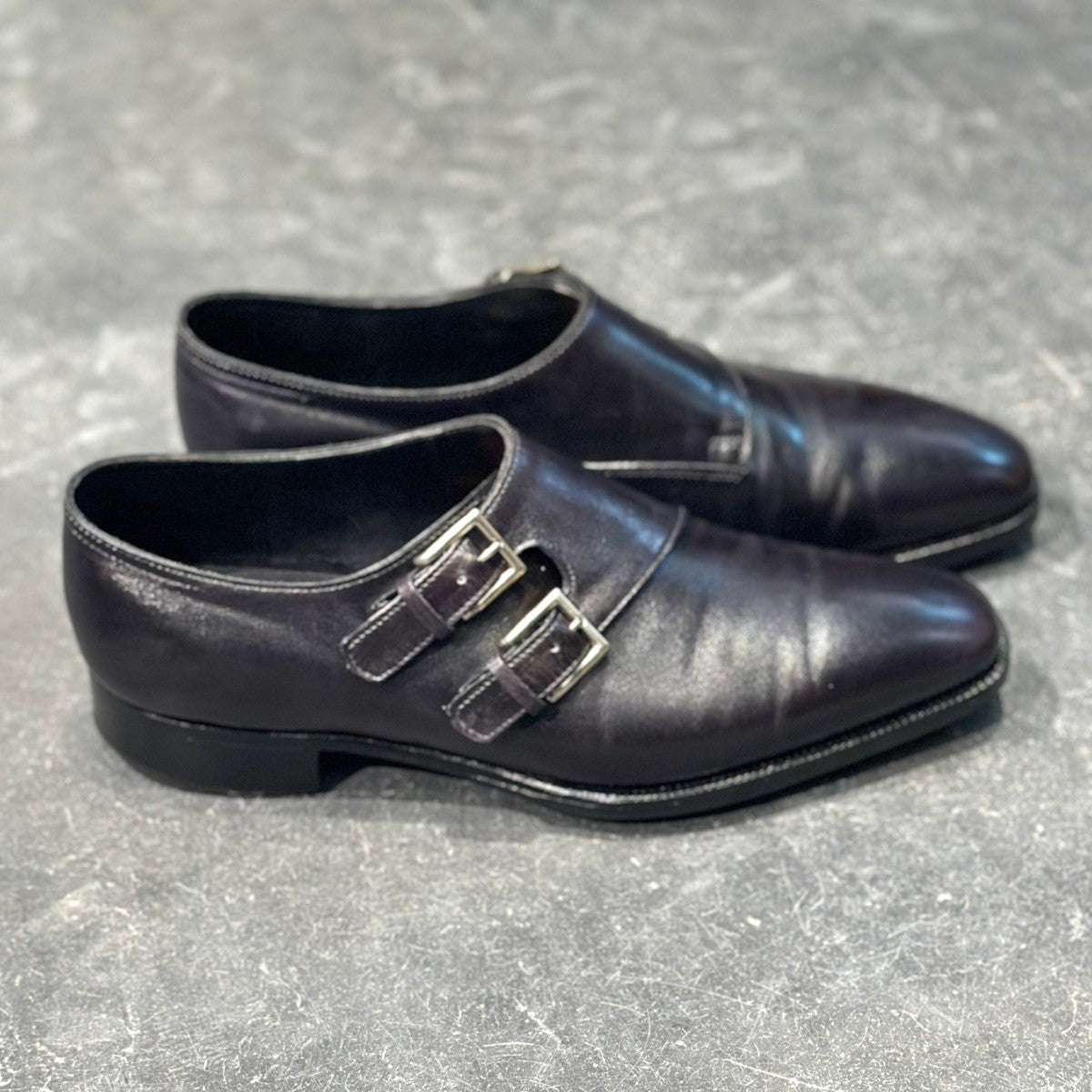 美品【John Lobb】ジョンロブ ダブルモンク チャペル ミュージアムカーフ ブラック サイズ6E 8000ラスト