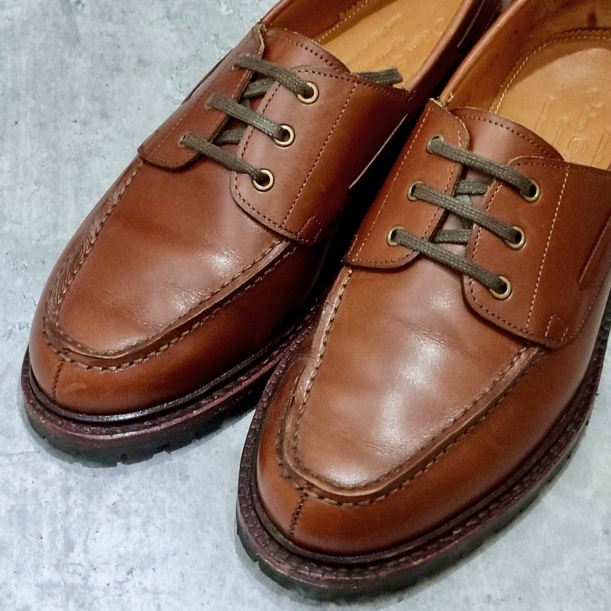 【Jalam Sriwijaya】ジャランスリワヤ 98978 モカシン デッキシューズ カーフ ブラウン サイズUK5.5