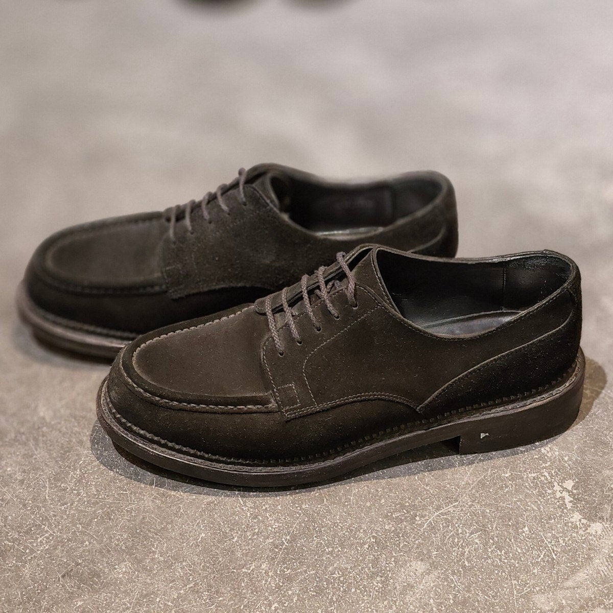 極美品 【J.M.WESTON】ジェイエムウエストン ユージーンゴルフ Uチップ スエード ブラック サイズ UK7 1Gラスト