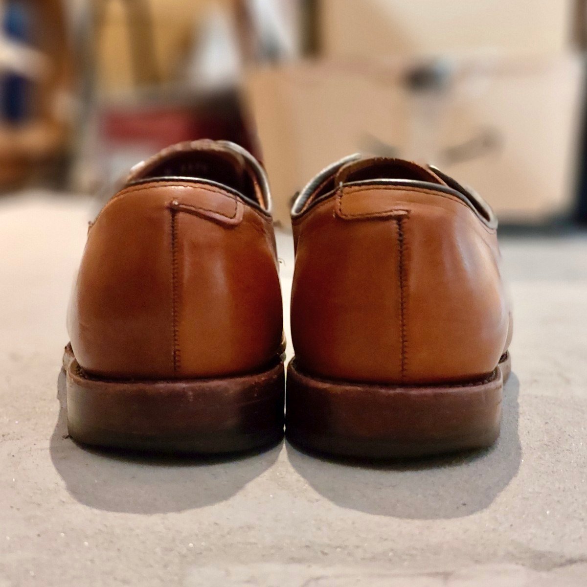 【Allen Edomons】アレンエドモンズ D3358 パンチドキャップトゥ 外羽根 カーフ ブラウン サイズUS8.5D
