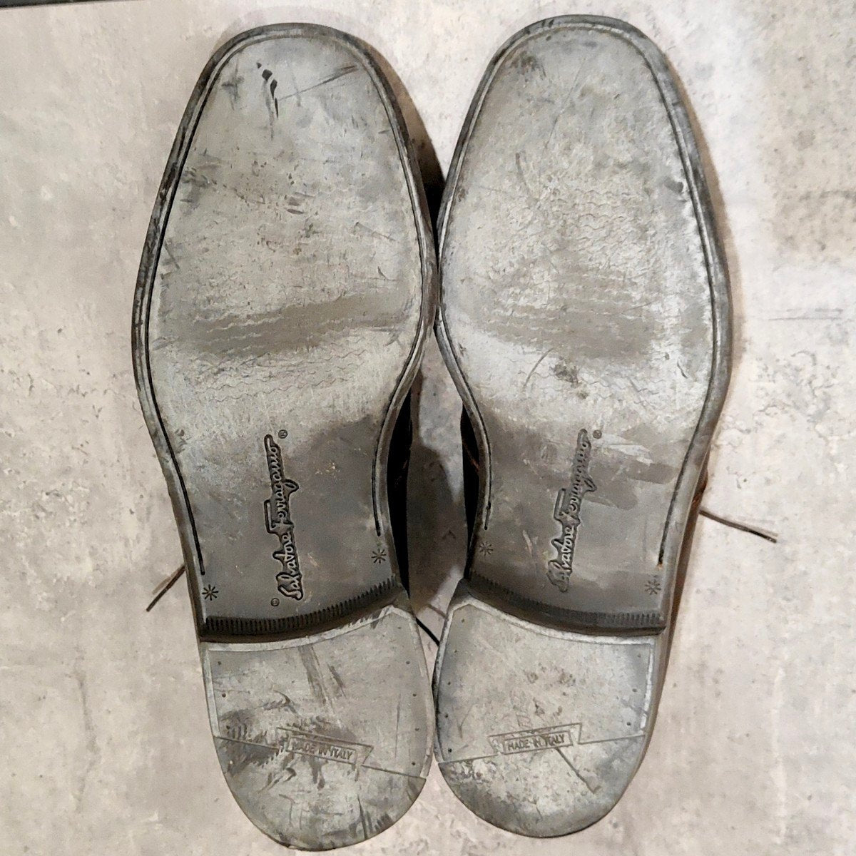 【Salvatore Ferragamo】サルヴァトーレフェラガモ  チャッカブーツ グレインレザー ブラウン サイズUK8.5EE