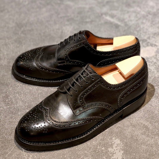 希少 美品【J.M.WESTON】ジェイエムウエストン 589 ウイングチップ ブラック サイズUK8C 32ラスト