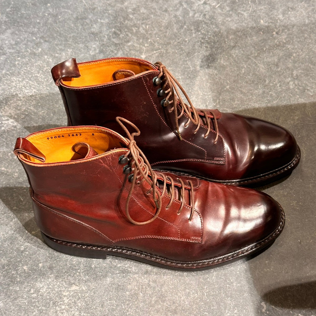 【JALAN SRIWIJAYA】ジャランスリワヤ 1663 ブーツ プレーントゥ ホーウィン コードバン 2021靴博限定品 ブラウン サイズUK8
