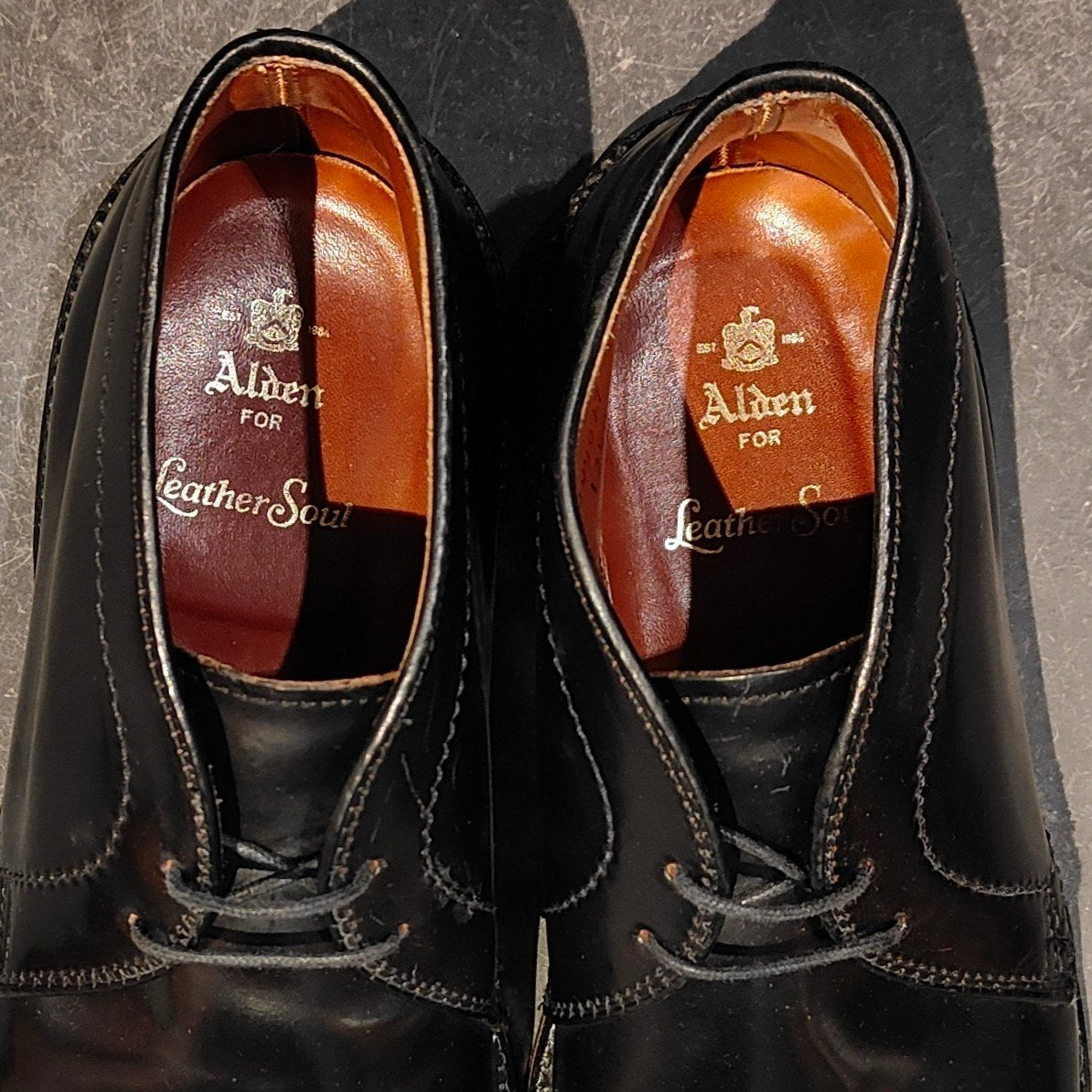 極美品 【ALDEN】オールデン レザーソウル別注 1340 チャッカブーツ コードバン ブラック サイズ US7.5E バリーラスト 参考定価￥225,500-